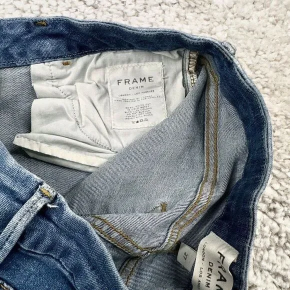 FRAME Le Crop Mini Boot Jean Raw Hem Austin Wash - Picture 5 of 11